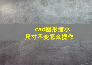 cad图形缩小尺寸不变怎么操作