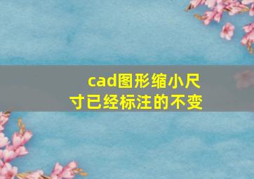 cad图形缩小尺寸已经标注的不变