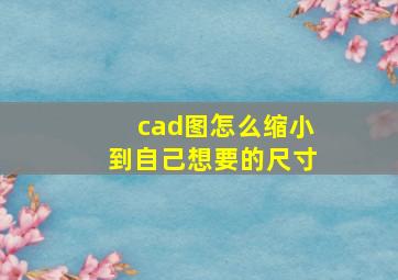 cad图怎么缩小到自己想要的尺寸