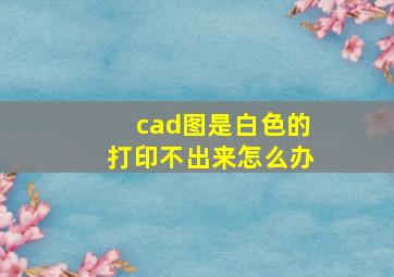 cad图是白色的打印不出来怎么办