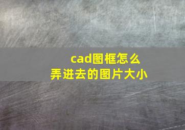 cad图框怎么弄进去的图片大小