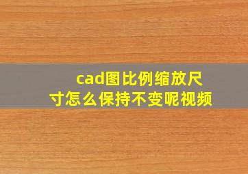 cad图比例缩放尺寸怎么保持不变呢视频