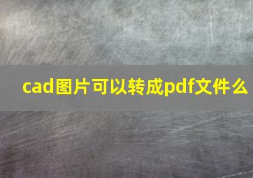 cad图片可以转成pdf文件么