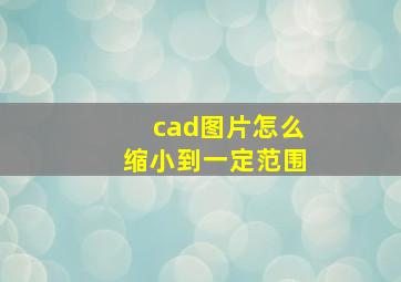 cad图片怎么缩小到一定范围