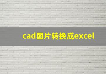 cad图片转换成excel