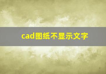 cad图纸不显示文字