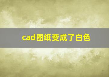 cad图纸变成了白色