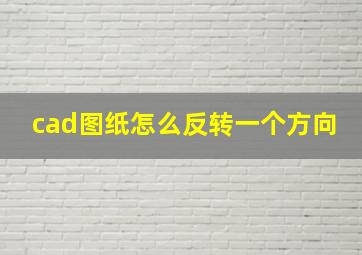 cad图纸怎么反转一个方向