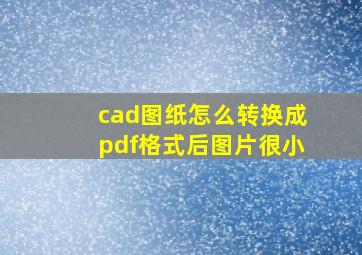 cad图纸怎么转换成pdf格式后图片很小