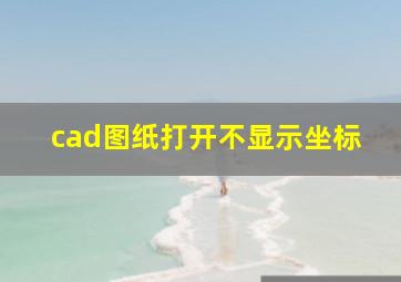 cad图纸打开不显示坐标