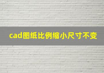 cad图纸比例缩小尺寸不变