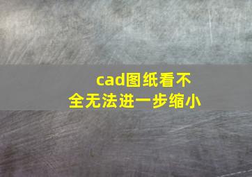 cad图纸看不全无法进一步缩小