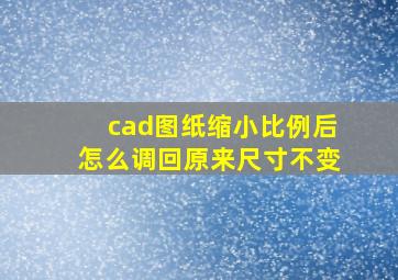 cad图纸缩小比例后怎么调回原来尺寸不变