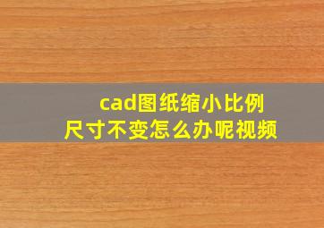 cad图纸缩小比例尺寸不变怎么办呢视频