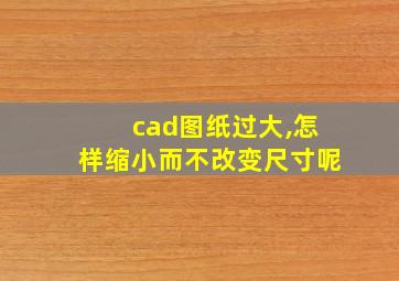 cad图纸过大,怎样缩小而不改变尺寸呢