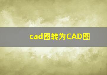 cad图转为CAD图