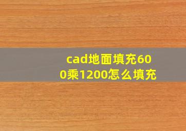 cad地面填充600乘1200怎么填充