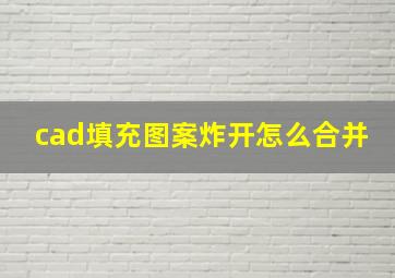 cad填充图案炸开怎么合并