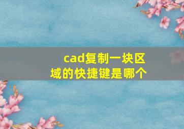 cad复制一块区域的快捷键是哪个