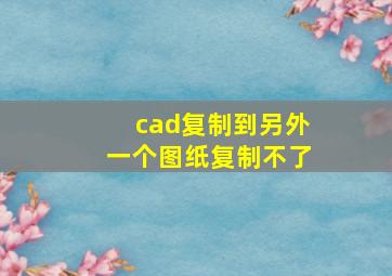 cad复制到另外一个图纸复制不了