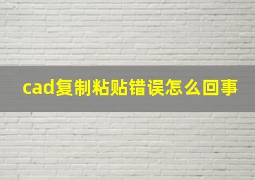 cad复制粘贴错误怎么回事