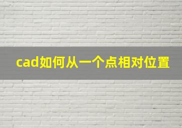 cad如何从一个点相对位置