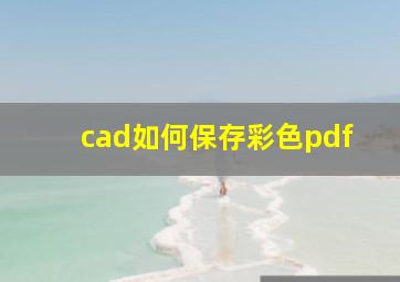 cad如何保存彩色pdf