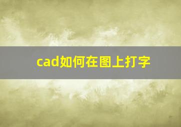 cad如何在图上打字