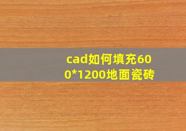 cad如何填充600*1200地面瓷砖