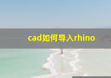 cad如何导入rhino