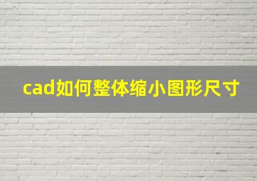 cad如何整体缩小图形尺寸