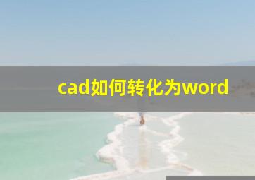 cad如何转化为word