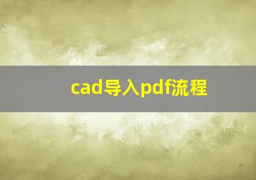 cad导入pdf流程