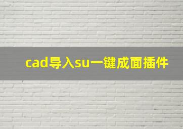 cad导入su一键成面插件