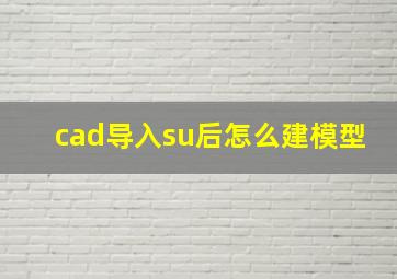 cad导入su后怎么建模型