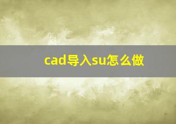 cad导入su怎么做