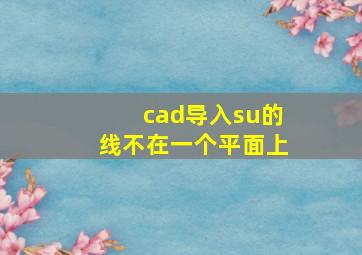 cad导入su的线不在一个平面上