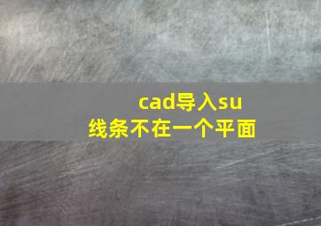 cad导入su线条不在一个平面