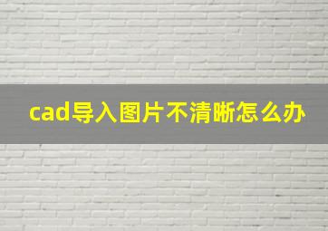 cad导入图片不清晰怎么办