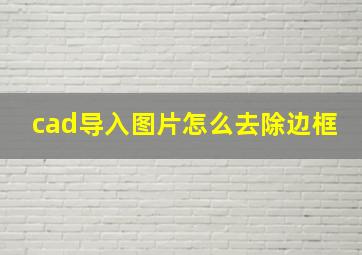 cad导入图片怎么去除边框