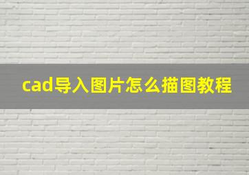 cad导入图片怎么描图教程