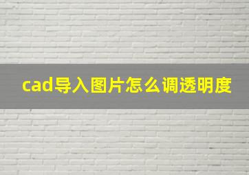 cad导入图片怎么调透明度