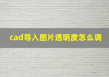 cad导入图片透明度怎么调