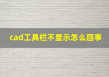 cad工具栏不显示怎么回事