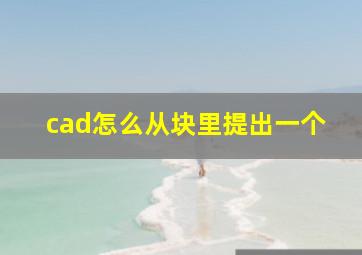 cad怎么从块里提出一个