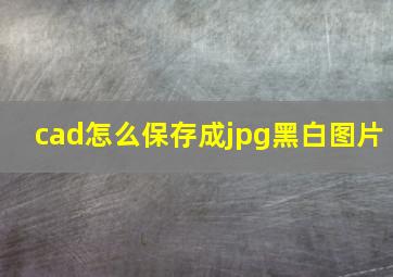 cad怎么保存成jpg黑白图片