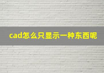 cad怎么只显示一种东西呢