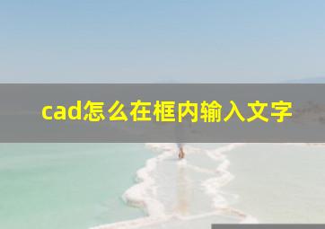 cad怎么在框内输入文字