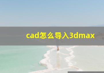 cad怎么导入3dmax