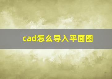 cad怎么导入平面图